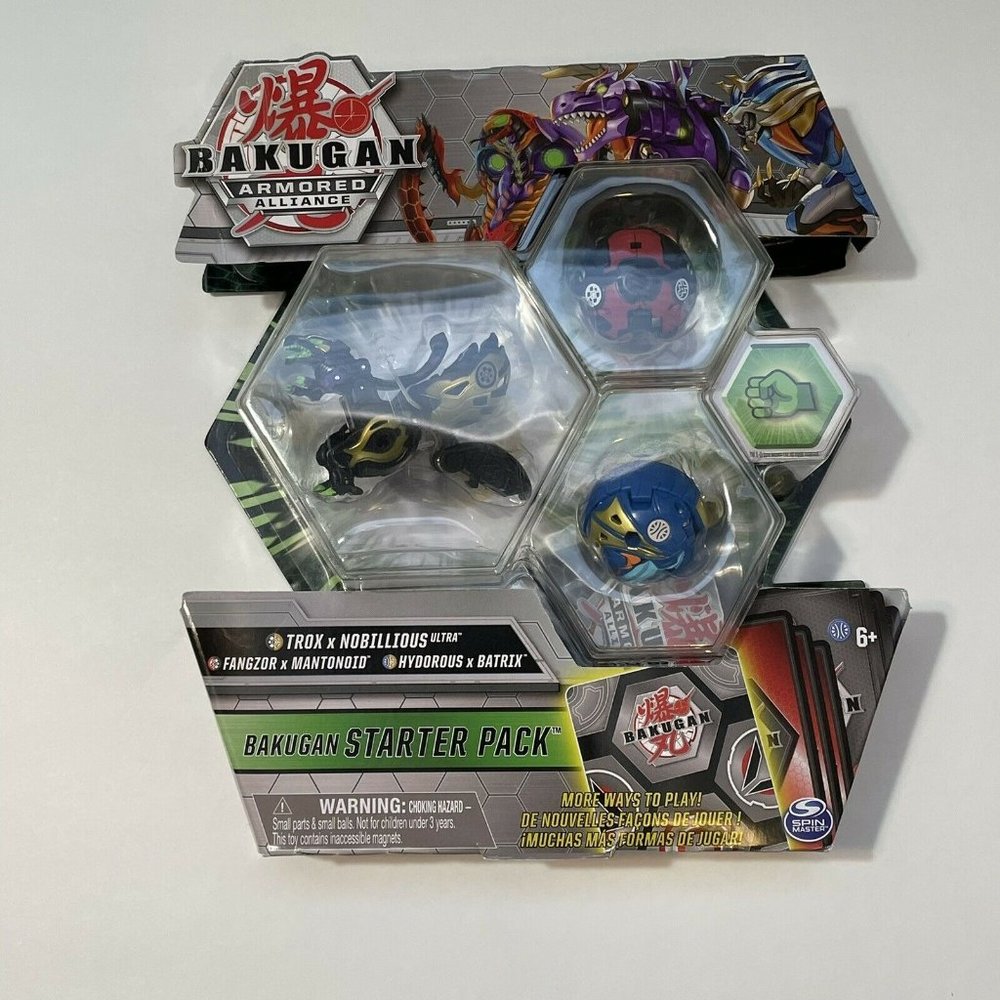 Bakugan Starter Pack 3-Pack Fused Trox x Nobilious Ultra Armored Alliance Col...